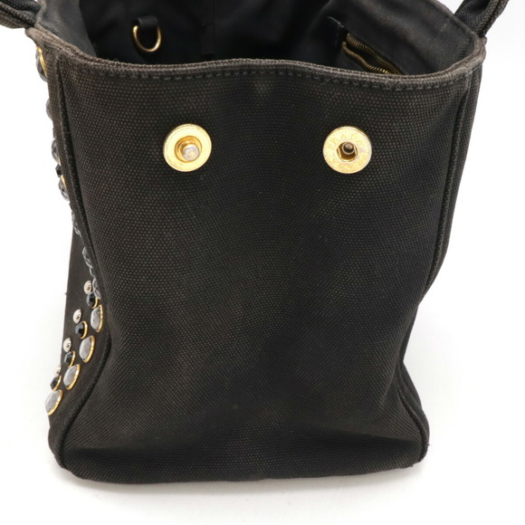 PRADA CANAPA Tote Bag Canvas NERO Black 1BG439 - Picture 5 of 10